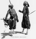 Tirailleurs sénégalais; clairon et sergent.1900年博 セネガル狙撃兵たち ラッパ手と下士官