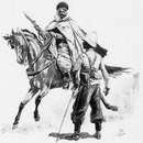 Spahis algérien et spahis sénégalais.1900年博 アルジェリア原住民騎兵とセネガル原住民騎兵