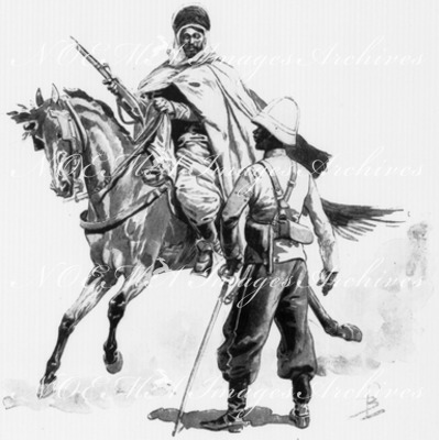 Spahis algérien et spahis sénégalais.1900年博 アルジェリア原住民騎兵とセネガル原住民騎兵