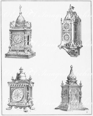 "Pendules de style, exécutées par M. Planchon." プランション社製の古風な様式を模した置時計
