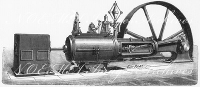 Les machines à vapeur : Fig. 3. - Machine Sulzer. 蒸気機関 図3. シュルゼ式機械