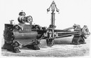 Les machines à vapeur : Fig. 1. - Vue d'ensemble d'une machine Corliss (type de 1867). 蒸気機関 図1. コルリス式機械の全容 (1867年型)