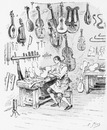 Exposition rétrospective du Travail. Atelier de luthier au XVⅢe siècle. 労働の歴史回顧展 18世紀の弦楽器製作者の工房