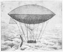 Le pavillon de l'aéronautique militaire : Fig. 2. - Ballon dirigeable à hélice et à moteur anime de Dupuy de Lome (1872). 軍事航空学館 図2. デュピュイ・ド・ロームのエンジン付きプロペラ式飛行船(1872年)