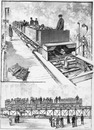 Le chemin de fer glissant à propulsion hydraulique (Système L.-D. Girard perfectionne par A. Barre). 油圧推進（A・バールによって改良されたL-D・ジラール・システム）で滑るように走る汽車