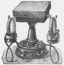 Le pavillon des téléphones : Fig. 2. - Téléphone Ader-Bell a colonne. 電話館 図2. 支柱式アデール=ベル電話