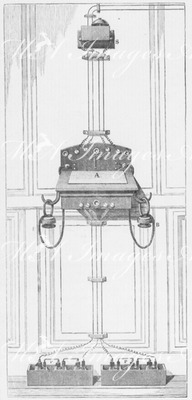 "Le pavillon des téléphones : Fig. 1. - Ensemble du téléphone Ader-Bell, en usage en France." 電話館 図1. フランス式アデール=ベル型電話