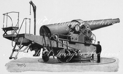 Affût de côtés pour canon de 32 centimètres. 32センチ砲の沿岸砲架
