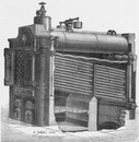 Les générateurs de vapeur : Fig. 1. - Chaudiere de Naeyer. - Coupe et perspective. 蒸気発生器 図1. ナエイエ式ボイラー 断面図とパース