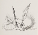 グランヴィル Grandville - 《自立を主張する「デッサン鉛筆」と「鷲ペン」との合意成立》