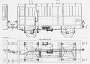 "Les freins de chemin de fer : Fig.1, 2. - Installation générale du frein à air comprimé, et vue en dessous de cette installation." "鉄道のブレーキ 図1, 2. 圧縮空気式ブレーキの一般的取付け方と装置を下から見たところ"