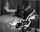 "Beaux-Arts. - La Mort de Guillaume le Conquerant, tableau de M. Albert Maignan." 芸術部門 「ウィリアム1世征服王の死」、アルベール・メニャン画