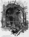 L'exposition universelle de 1889. L'Echafaudage du dôme du palais des beaux-arts. 芸術館のドームの足場
