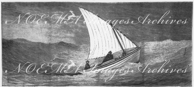"Le nautilus, bateau americain qui vient de traverser l'Atlantique. (Exposé dans un chalet de l'avenue Rapp.)" 「ノーチラス号」、大西洋を横断したばかりのアメリカの船(ラップ通りのシャレーにて展示）