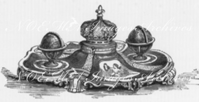 Encrier de Marie Leczinska (Porcelaine de Sèvres du XVⅢ siècle.) マリー・レグザンスカ王妃のインク壷 (18世紀のセーヴル焼き）