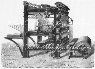 Presse rotative à grand tirage construite par M. Marinoni. マリノーニ社製大量部数用回転印刷機