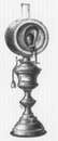 L'Indiscrète, lampe à mirer les œufs inventée par MM. Roullier-Arnoult. ルイエ、アルヌル両氏によって発明された光に透かして卵を調べるランプ