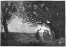 "Beaux-arts, section française. - Le soir. Tableau de Corot." 芸術部門フランス・コーナー 「夕暮れ」、コロー画