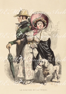 グランヴィル Grandville - 《年金生活者とその妻》 Le rentier et sa femme.