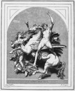 "Le Paris de l'Exposition. - Le génie des arts. Haut-relief par M. Mercie, surmontant le grand guichet du Louvre." パリ模様 美術の天才 メルシエ作 ルーヴル宮拱廊のレリーフ上部