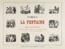 グランヴィル Grandville - 書店用ポスター『ラ・フォンテーヌの寓話』 Affiches: Fables de la Fontaine(1887)(石版画)