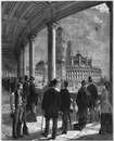 Inauguration de l'Exposition. - Les visiteurs dans l'Atrium du palais du Trocadéro. 開幕式 トロカデロ宮殿のアトリウムにたたずむ見学者たち