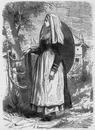 Costumes français : Auvergne. - Paysanne du Puy. フランスの民族衣装 オーベルニュ 高山の農婦