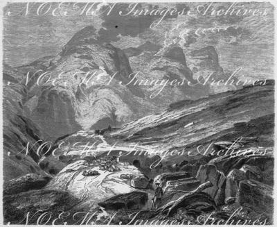 "Le défilé de Glencoe, paysage d'Ecosse de M. Richardson." 「グレンコウの谷」、リチャードソンによるスコットランドの景色