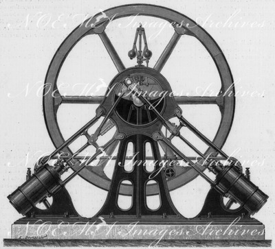 Machine à cylindres inclinés de M. Bourdon. ブルドン社の傾斜シリンダ