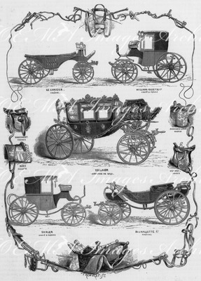 Classes 62 et 63. - Carrosserie et sellerie.  Le glorieux. Caleche. Million-Gaguiet. & Cie. Coupe a flèche. Roduwart. France. Rodriguez Zurodo. Madrid. Reeg. France. Kellner. Carrose de gala. Hermès. France. Ehrler. Coupe à flèche. Belvallette Fis. Calech