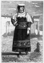Costumes italiens. : Femme du peuple de Rome. イタリアの民族衣装 ローマの庶民の婦人