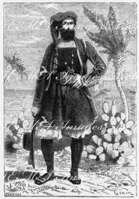 Costumes italiens. : Habitant de Campidano (Sardargne). イタリアの民族衣装 Campidanoの住人 (Sardargne)