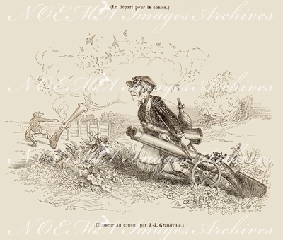 グランヴィル Granville - 『大砲を持ち出す狩人』Le Chasseur au canon