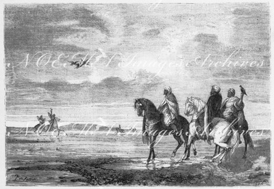 "La chasse au héron, tableau de M. Fromentin." 「鷺狩り」、フロマンタン画