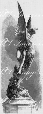 "Les amours des anges, groupe de M. Bergonzoli." 「天使の恋」、ベルゴンゾーリ作の彫刻