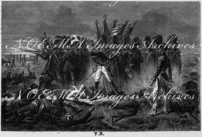 "Cambronne a Waterloo, tableau de M. Armand Dumaresq." 「ワーテルローのカンブロンヌ将軍」、アルマン・デュマレスク画
