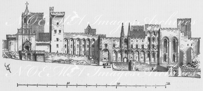 "Le palais des papes, a Avignon, au quatorzième siècle." 14世紀のアヴィニョン法王庁