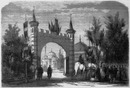 Porte élevée en l'honneur du sultan. スルタンのために建てられた門