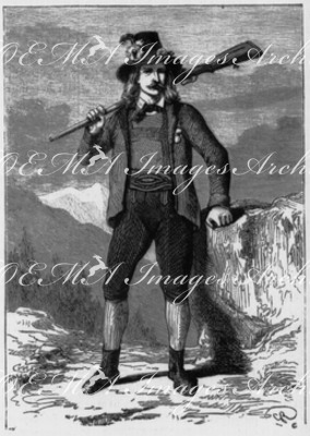 Costumes de l'empire d'autriche : Tyrolien. オーストリア帝国の民族衣装 チロルの男