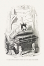 グランヴィル Grandville - 《蝶に変身せんとする学者はもはや繭をつくって本の中に閉じこもるほかなかったが、 その本はサナギとして役立った 》 Il n'a plus qu'à filer son cocon et s'enterrer dans un livre qui lui sert de Chrysalide.