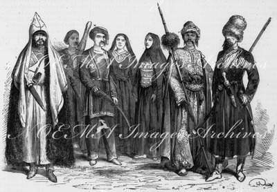 Costumes russes. - Types du caucase. ロシアの民族衣装 コーカサス
