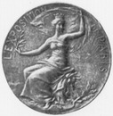 La frappe de notre médaille.Avers.1900年博 わが国のメダル鋳造 表