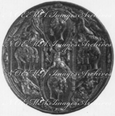 "La médaille en France au XIXe siècle.La famille d'Orléans, médaille de J.J.Barre.(revers)" 1900年博 19世紀フランスのメダル オルレアン家 J.J.バレ氏のメダル（表と裏）