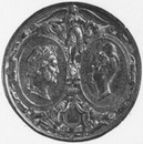 "La médaille en France au XIXe siècle.La famille d'Orléans, médaille de J.J.Barre.(avers)" 1900年博 19世紀フランスのメダル オルレアン家 J.J.バレ氏のメダル（表と裏）