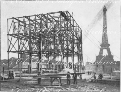 Au Champ-de-Mars.- Commencement des travaux du Palais de l'Electricité.1900年博 シャン・ド・マルス会場 － 電気館建設開始