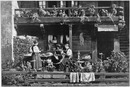 Le village suisse à l'Exposition de 1900.- Tresseuses de paille de l'Argovie.1900年博 1900年博覧会のスイス村 － アルゴヴィーの麦わら編み女性たち