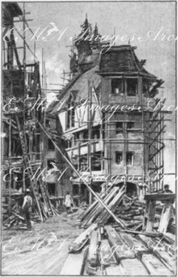 La construction du Vieux-Paris.2.Derrière l'entrée principale.1900年博 「古いパリ」の建設 2.正面入口の後ろ側