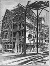 La construction du Vieux-Paris.1.La rue des Vieilles-Ecoles.1900年博 「古いパリ」の建設 1.ヴィエイユ・エコール（古い学校）通り