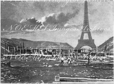 Le Château d'Eau Monumental.- Commencement des travaux de maconnerie.1900年博 記念噴水 － 石工事の開始