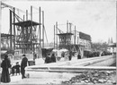 Les chantiers de l'esplanade.- Le long des fossés de l'hôtel des Invalides.1900年博 アンヴァリッド前広場の工事現場 － アンヴァリッド会場の溝に沿って